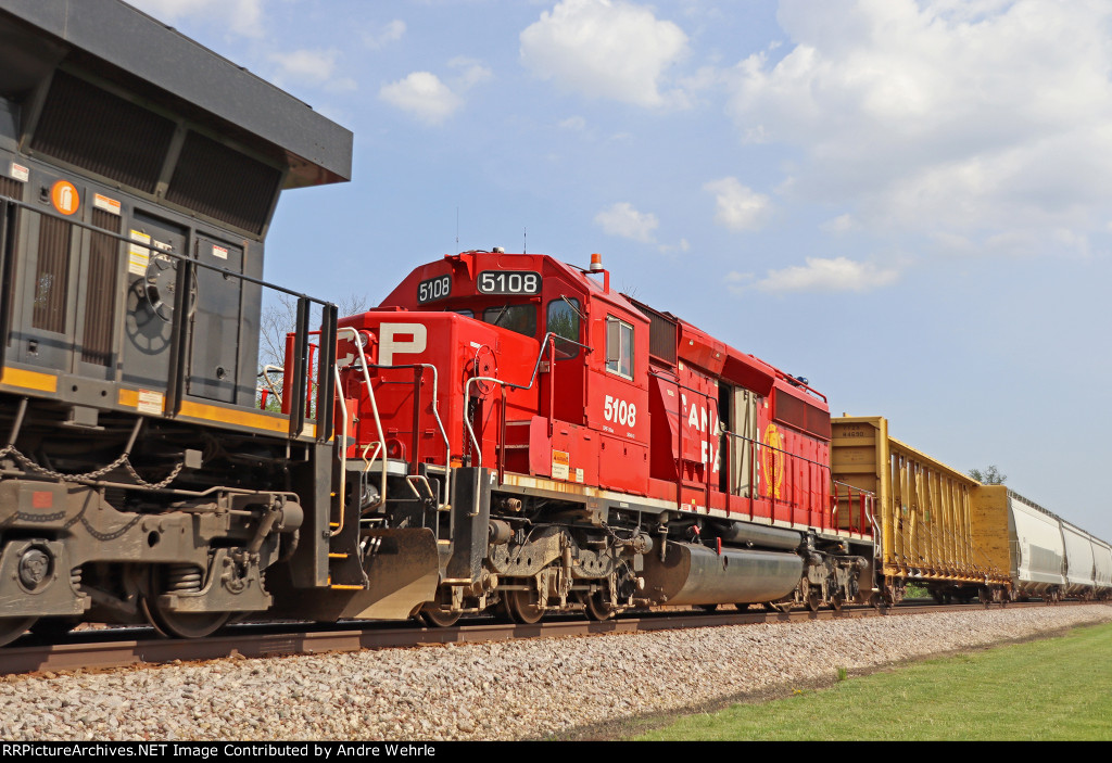 CP 5108 third out on 247 with engine room door open